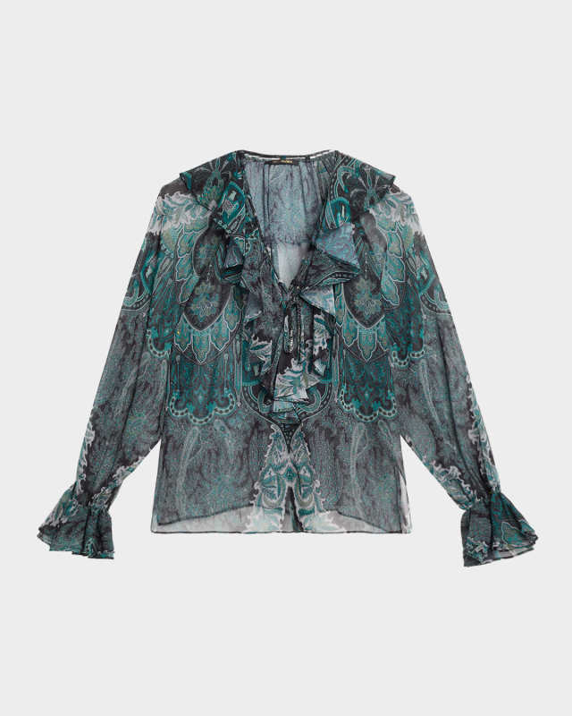 Locke Ruffle Tie-Neck Blous